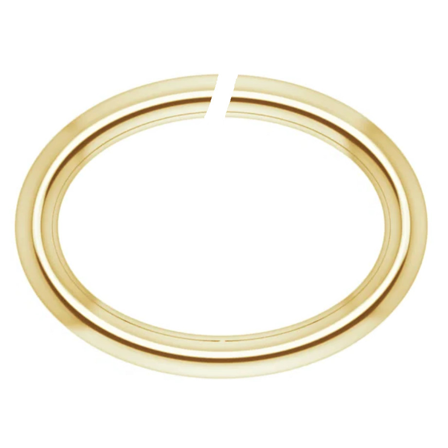 5.5mm x 7.5mm OD OVAL 14k Yellow Gold 20ga gauge OPEN Jump Ring USA MADE