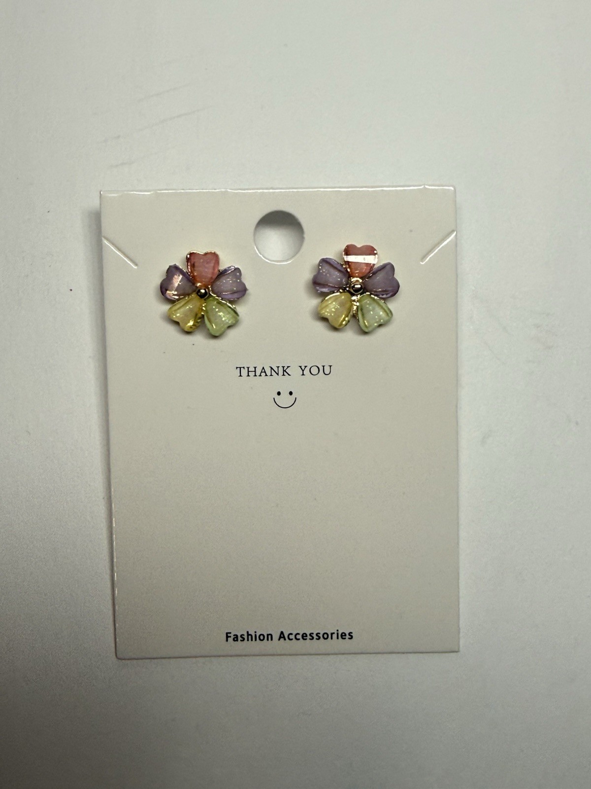 Colorful Flower Stud Earrings Pastel Gem Set Flower