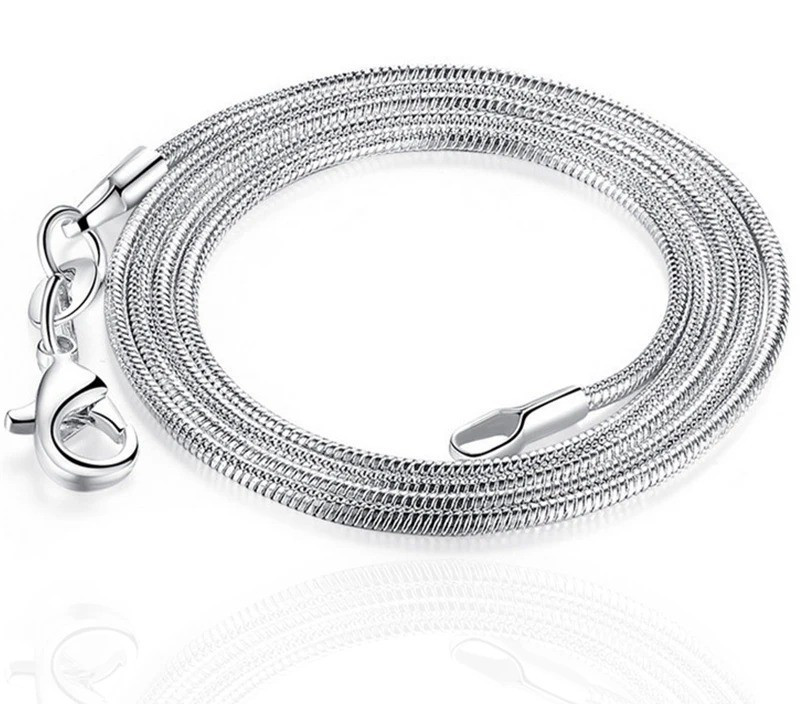 Wholesale 925 Sterling Solid Silver 1MM 16-30Inch Snake Chain Necklace