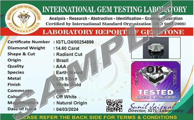 4.40 Ct Certified Emerald Cut Purple Natural Diamond Ring VVS1 White Gold Finish