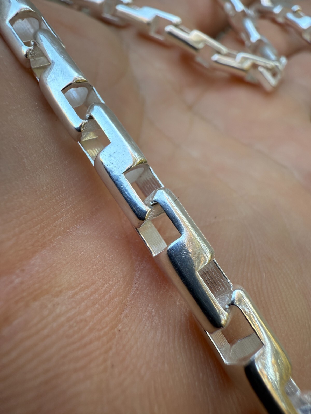 Real 925 Sterling Silver Handmade Custom 6mm Bullet Rolo Chain Necklace 18-28″