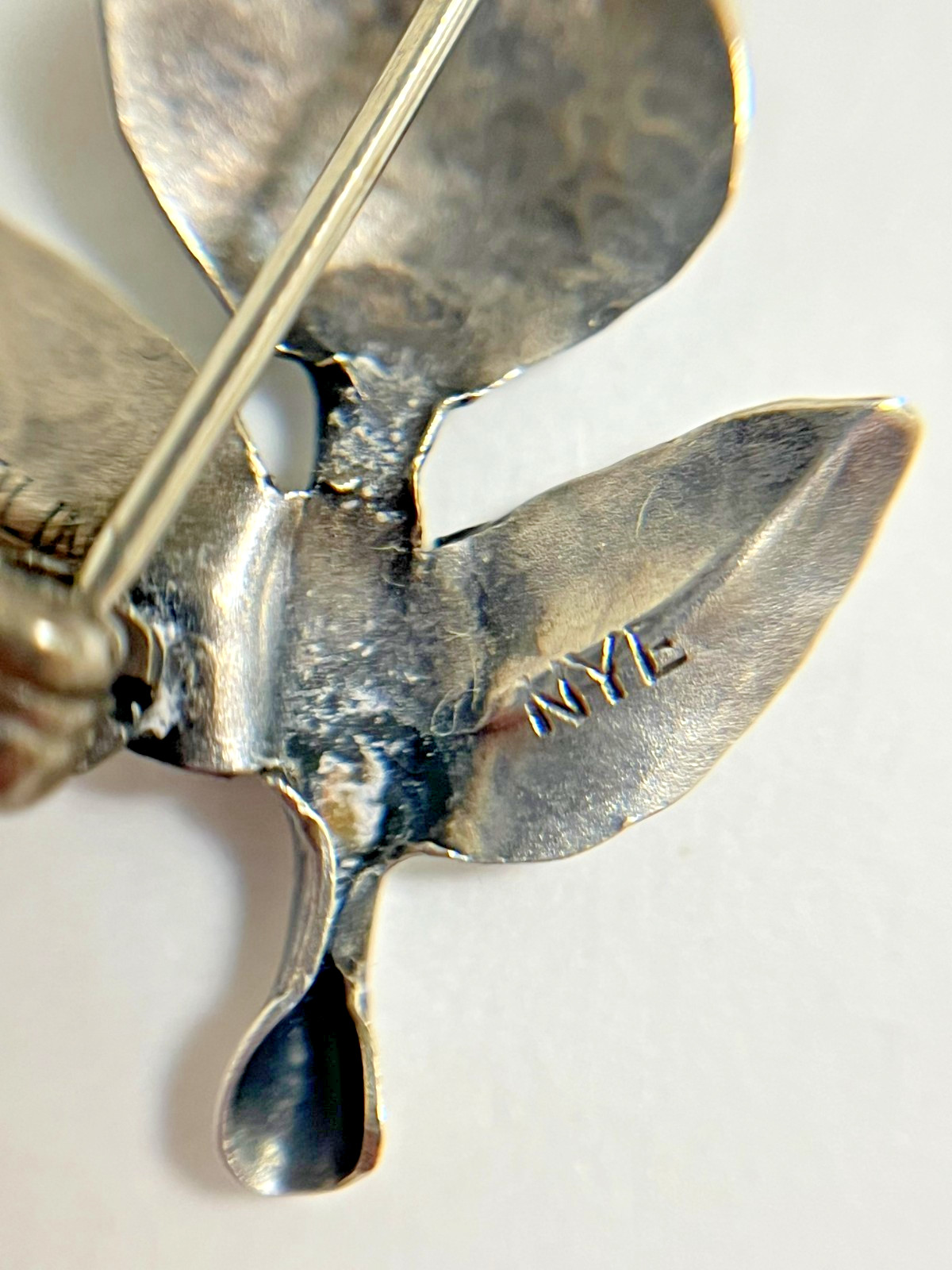 Vintage Stuart Nye Sterling Silver Scottish Thistle Brooch Pin – Signed NYE