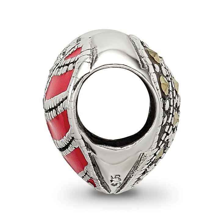 Silver Reflections Marcasite & Enameled Heart Bead QRS2663