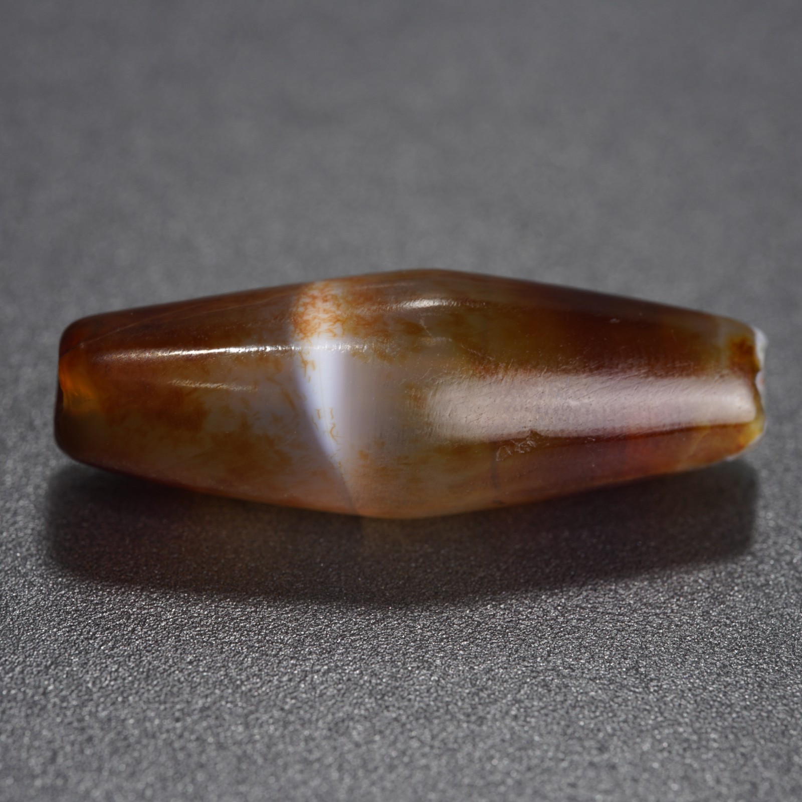 Hand Polished Banded Agate, Energy Stone Beads for Bracelet Making 5.8g