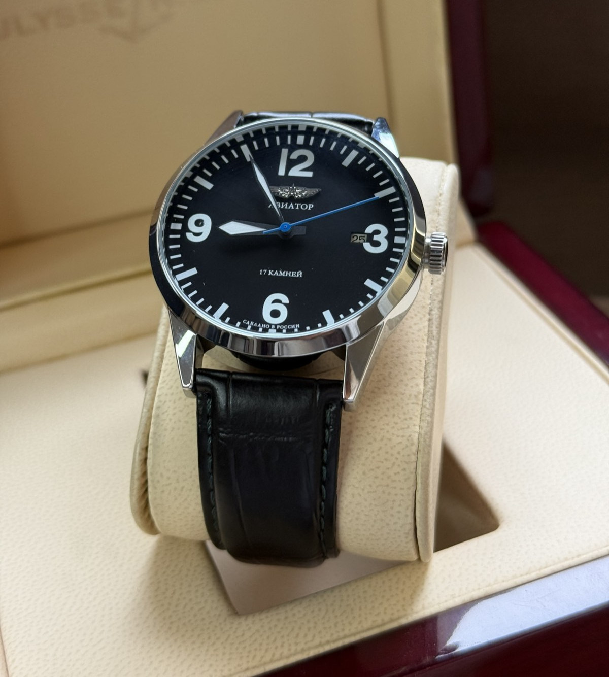 Watch Mechanical Raketa Aviator Black Pilot Vintage USSR Wrist Soviet Men’s Date