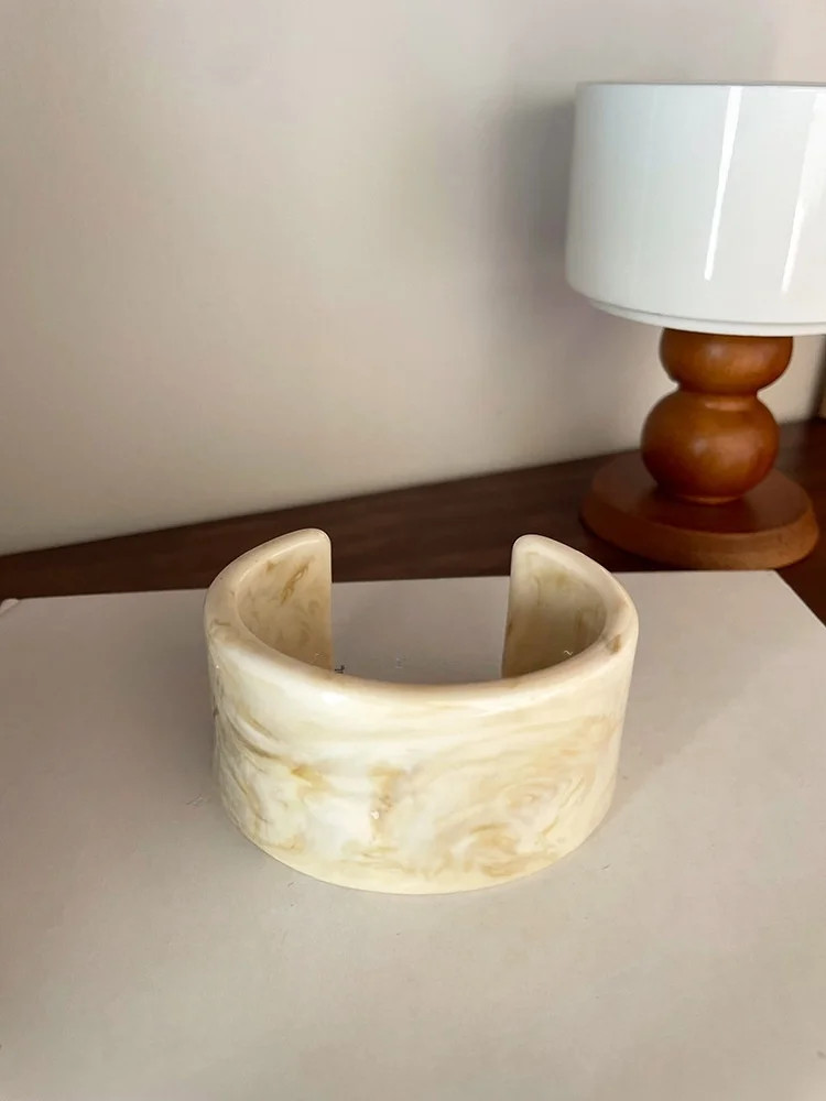 Wide Acrylic Bracelet Open Bangle Irregular Resin Vintage Chunky Women Jewelry