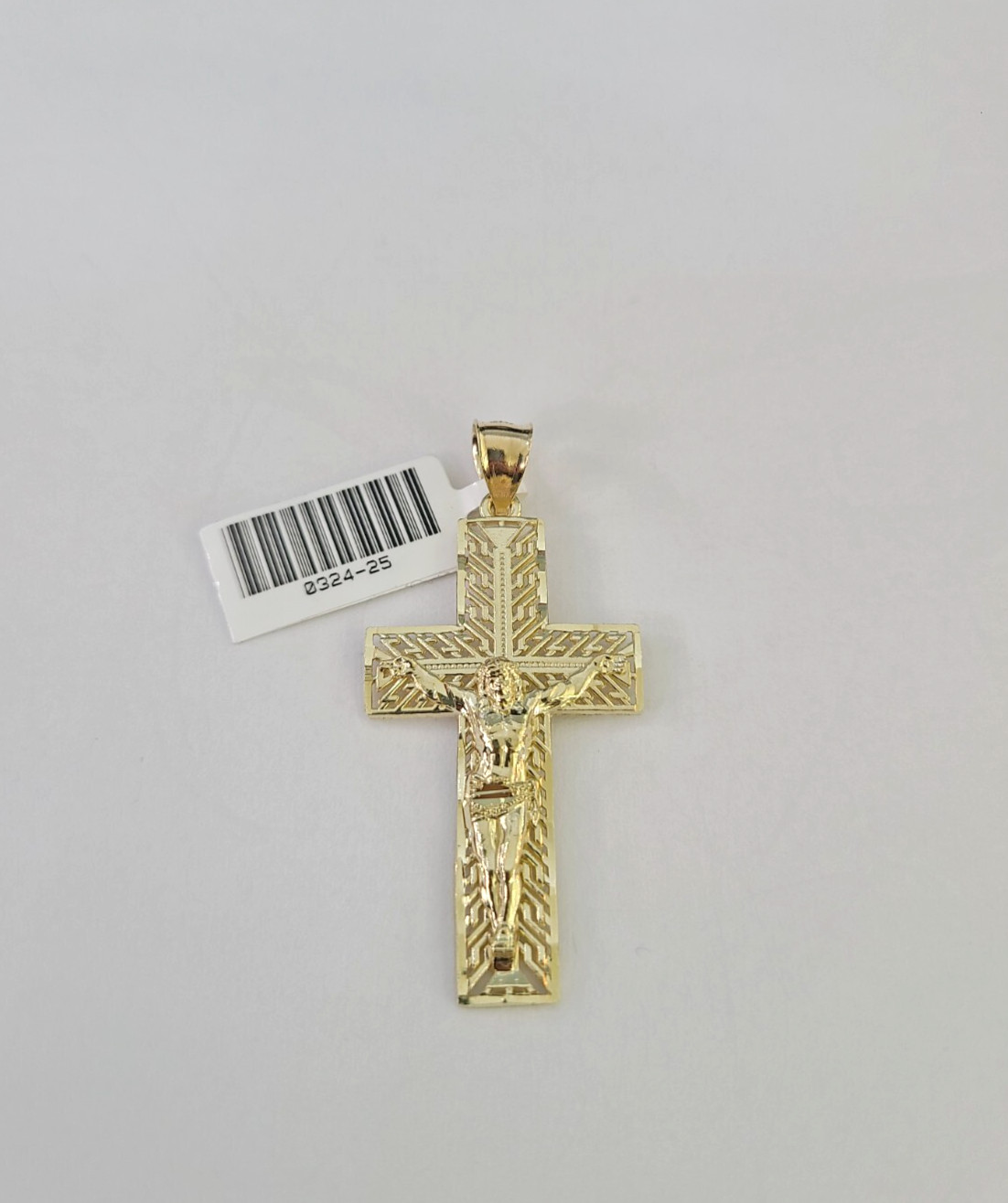 10k Jesus Cross Charm Pendant Religious REAL 10Kt Yellow Gold Genuine Crucifix.