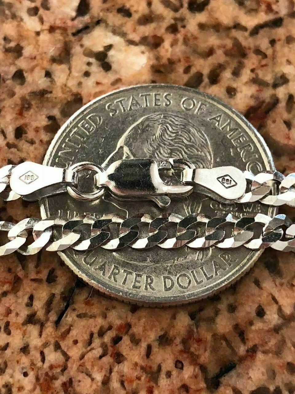Ladies 18” Solid 925 Silver 4mm Flat Cuban Chain MADE IN ITALY Amazing Quality
