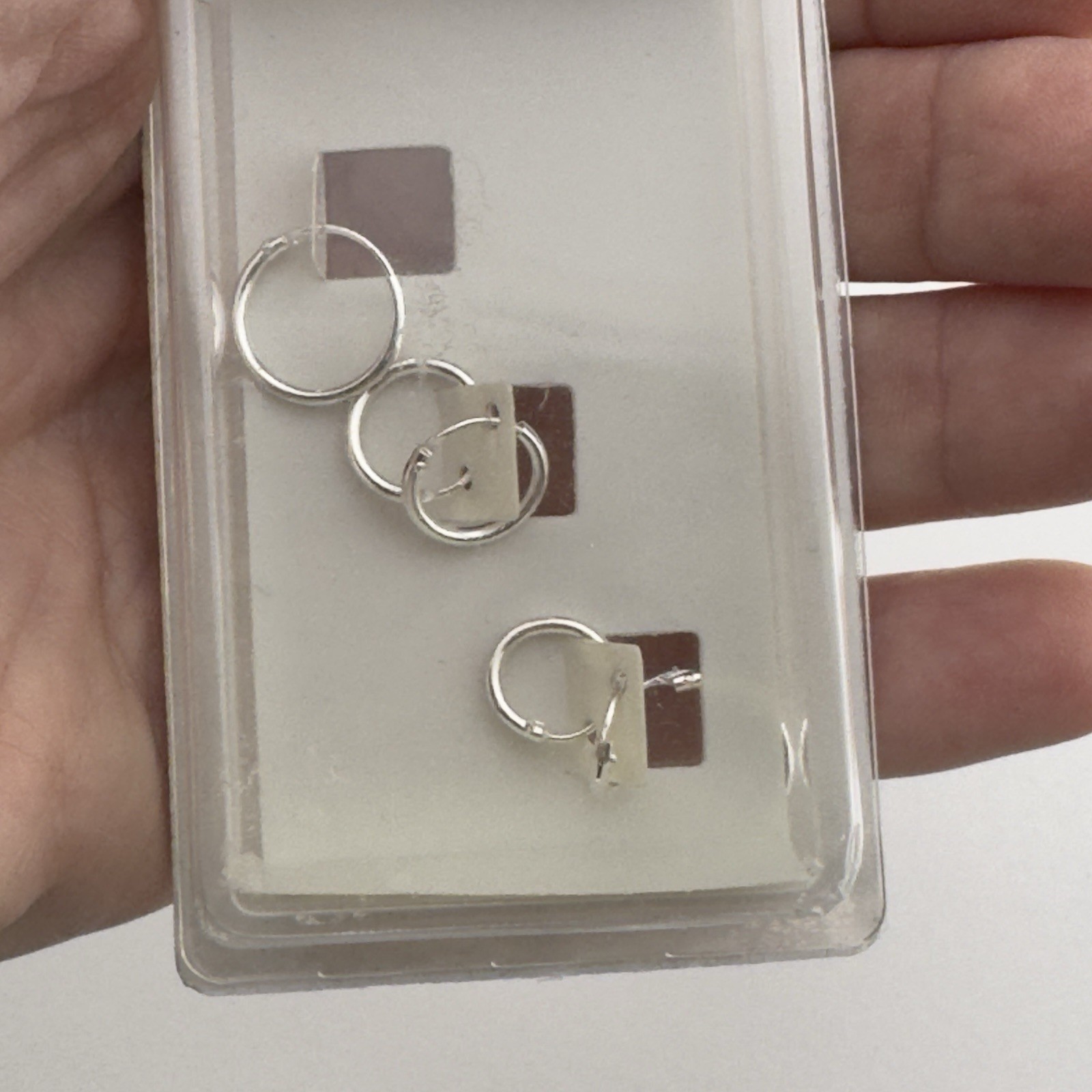 925 Sterling Silver Hoop Earrings Lot Of 3 Pairs Tiny/Small Full Endless NEW