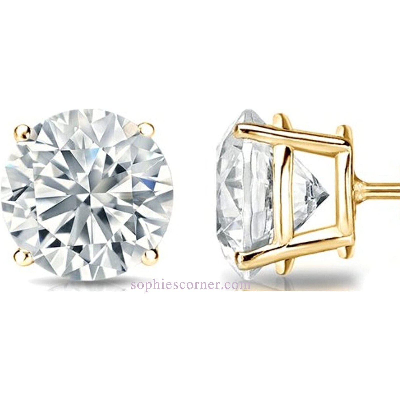 1 ct. Sparkling Lab-Created Diamond Studs in14k Yellow Gold w/butterfly backs