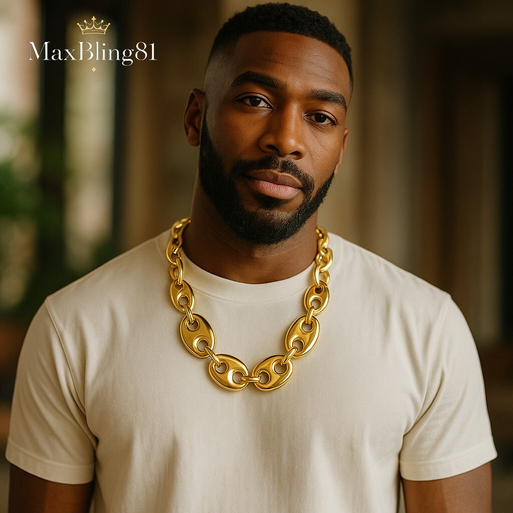 Men’s Hip Hop 90’s Rapper Gold Tone Chunky Thick 27mm 30″ Mariner Chain Necklace