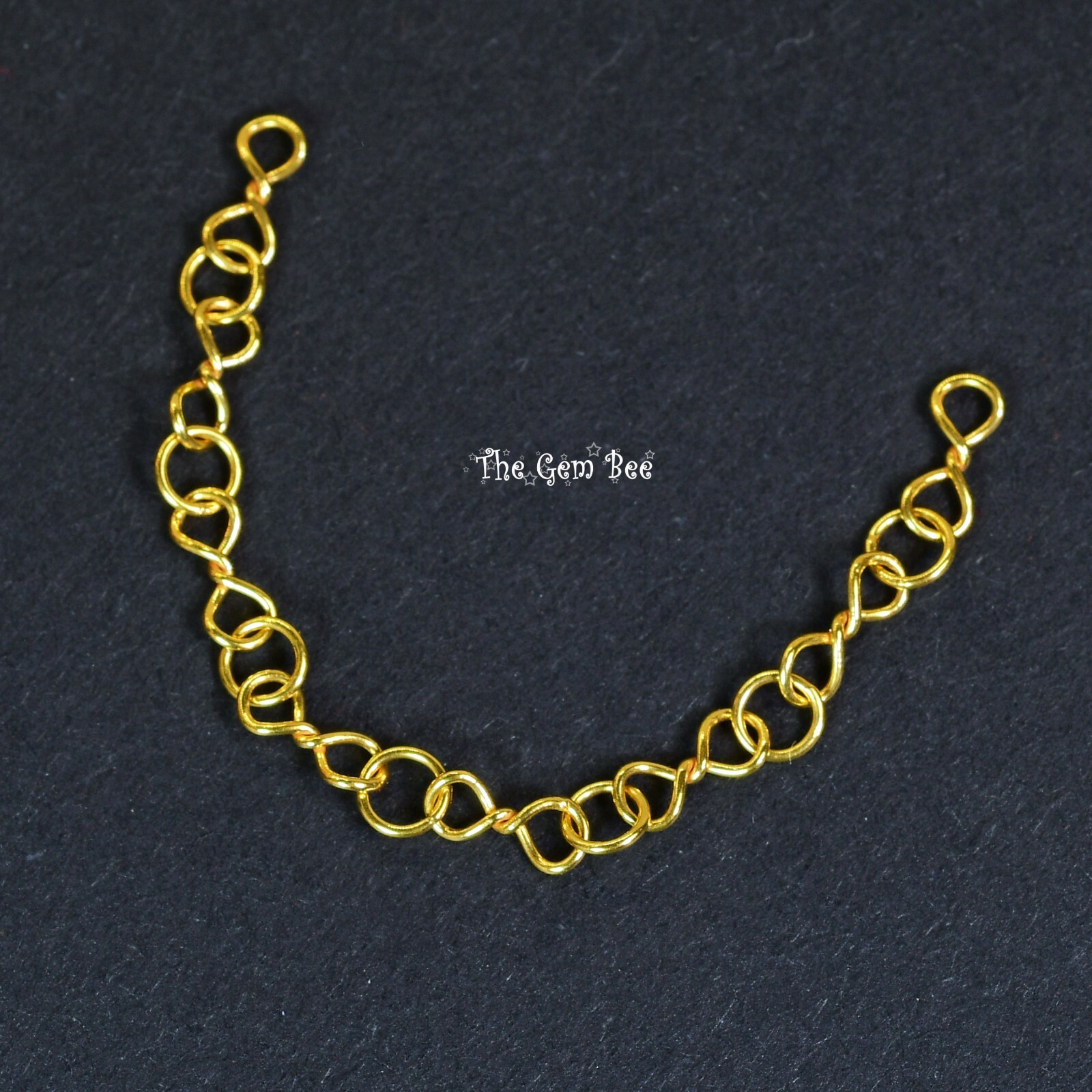 4.2mm 18k Solid Yellow Gold Handmade Old-fashioned Bowtie Chain Extender 3 INCH