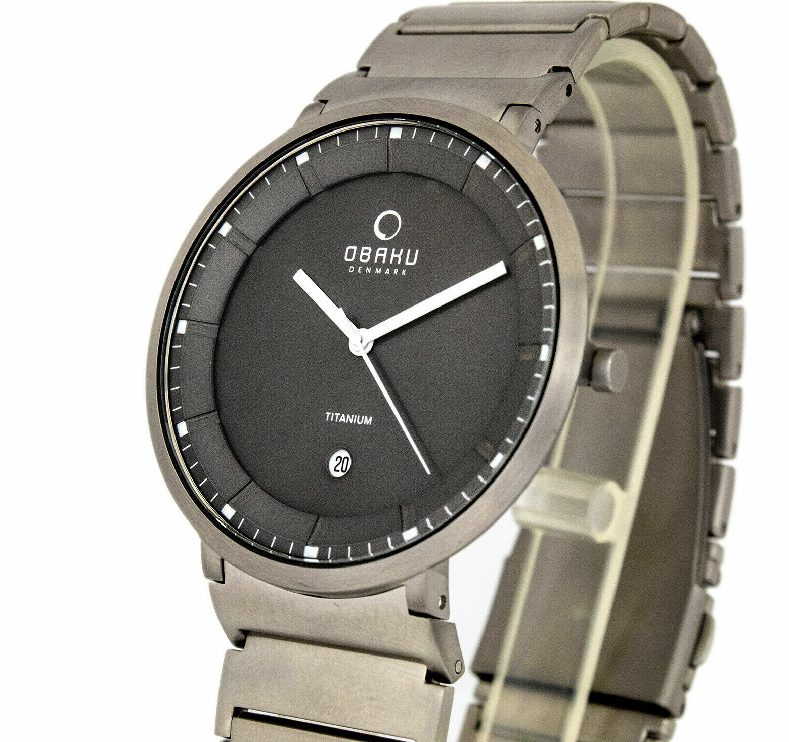 Obaku Denmark Men’s Watch Solid Titanium Sporty V147GTJST Very Light 42mm