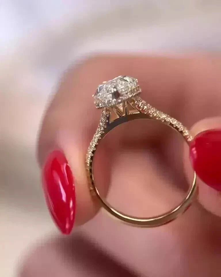 2.00 Ct Marquise Cut Lab Created Diamond Wedding Ring 14K Yellow Gold