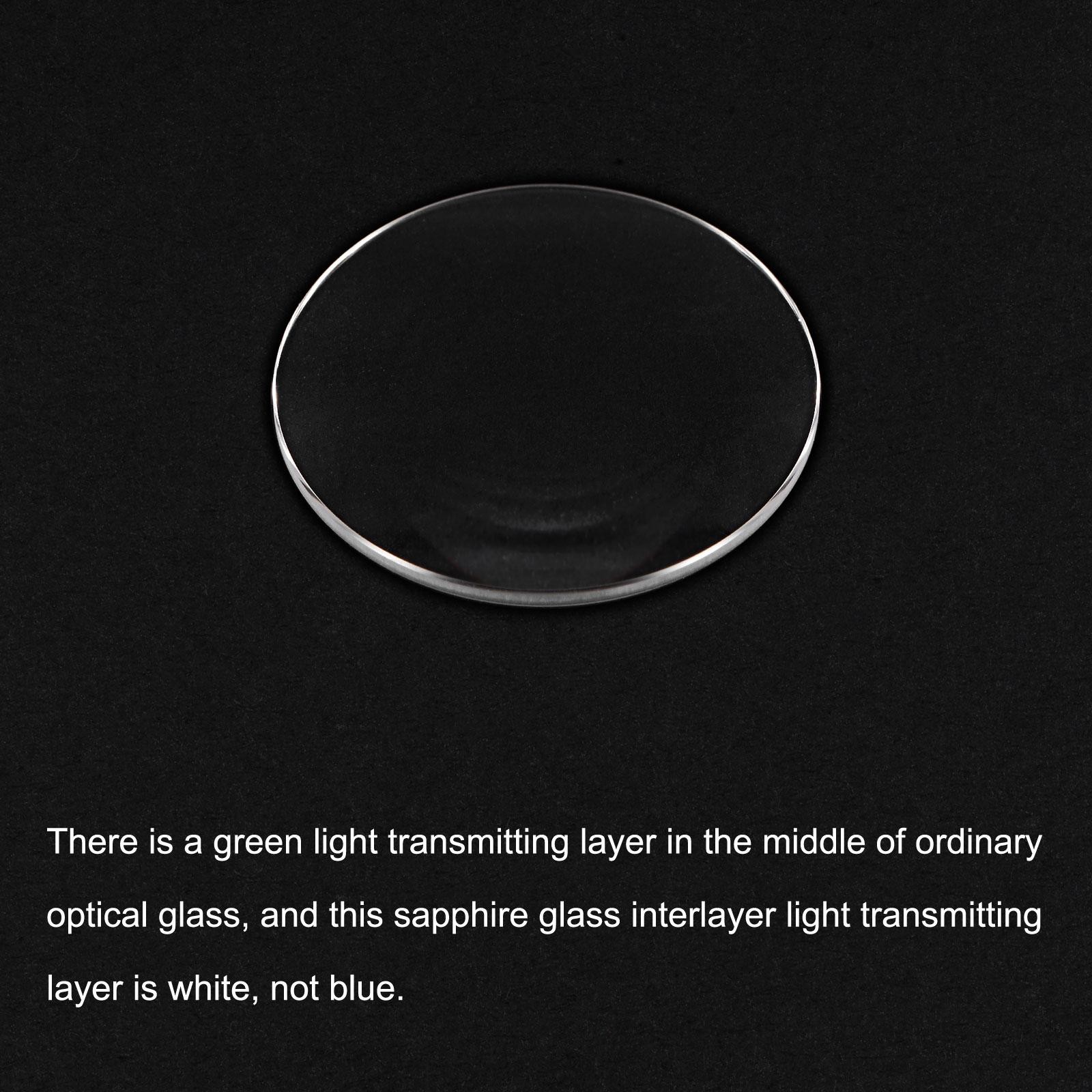 Watch Glass Sapphire Crystal Lens Single Dome 33mm Dia. 1.3mm Thickness Clear