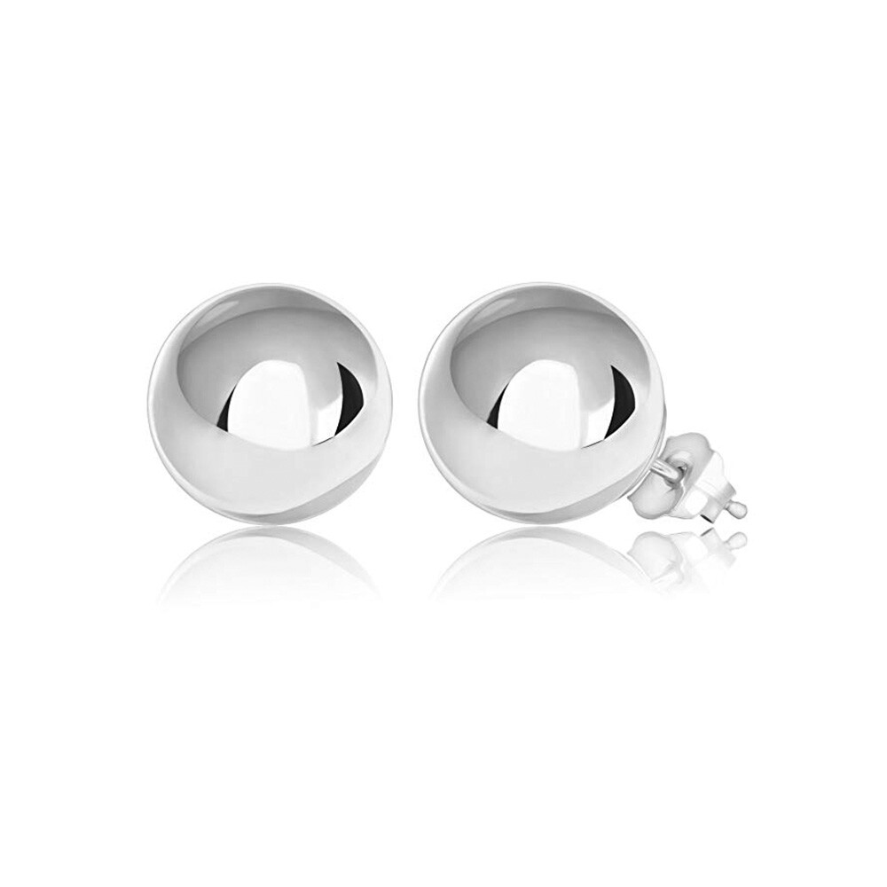 .925 Sterling Silver Post Ball Stud Earrings, Women & Girls, From 2-12MM