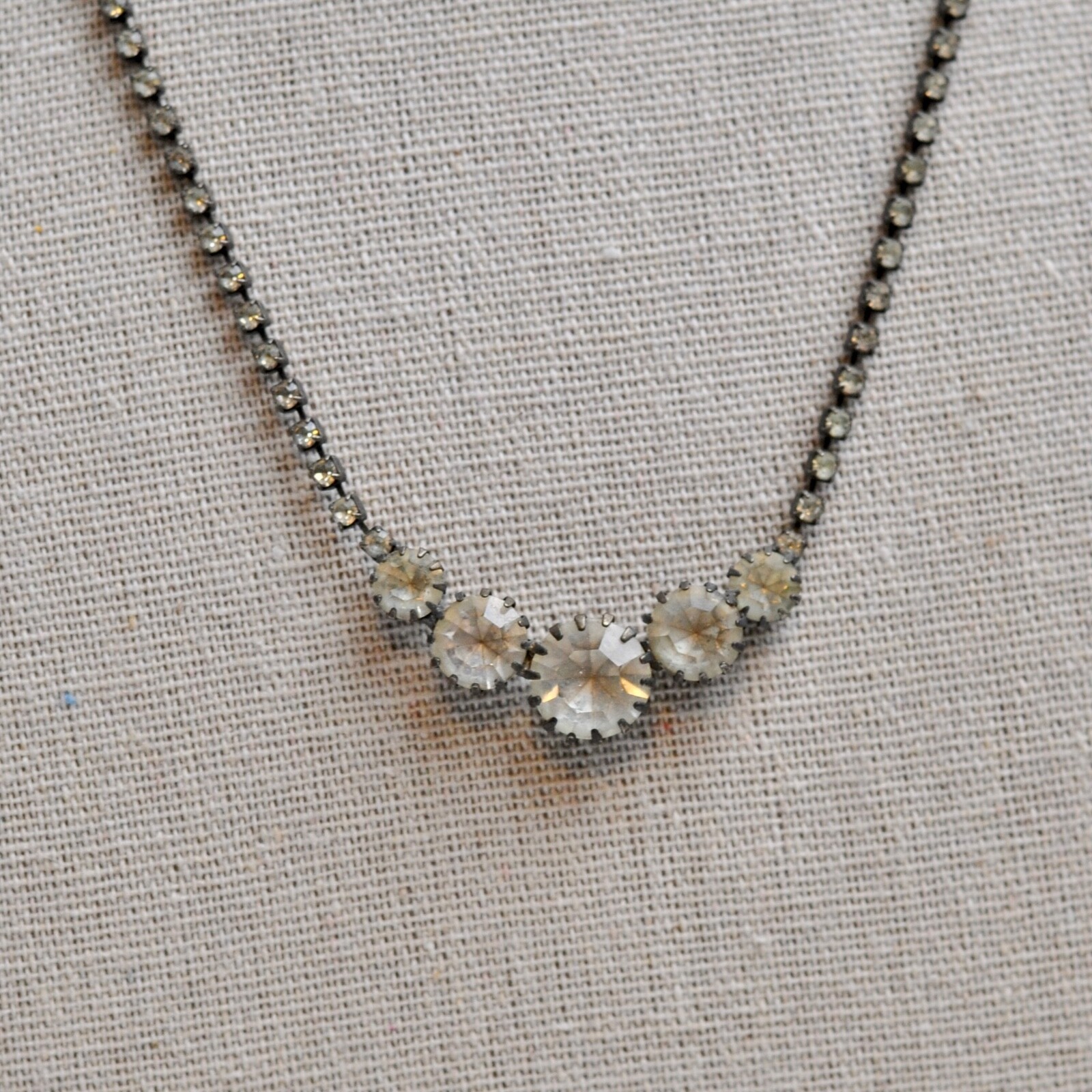 Necklace Cubic Zirconia Assorted Shapes 9” Long with Clasp