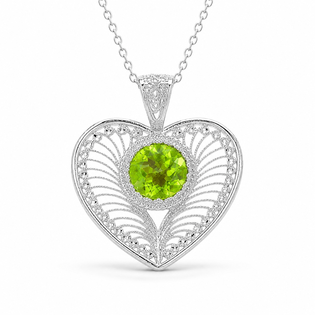 Peridot Gemstone Jewelry 925 Silver Handmade Pendant 1.4″ For Anniversary Gifts