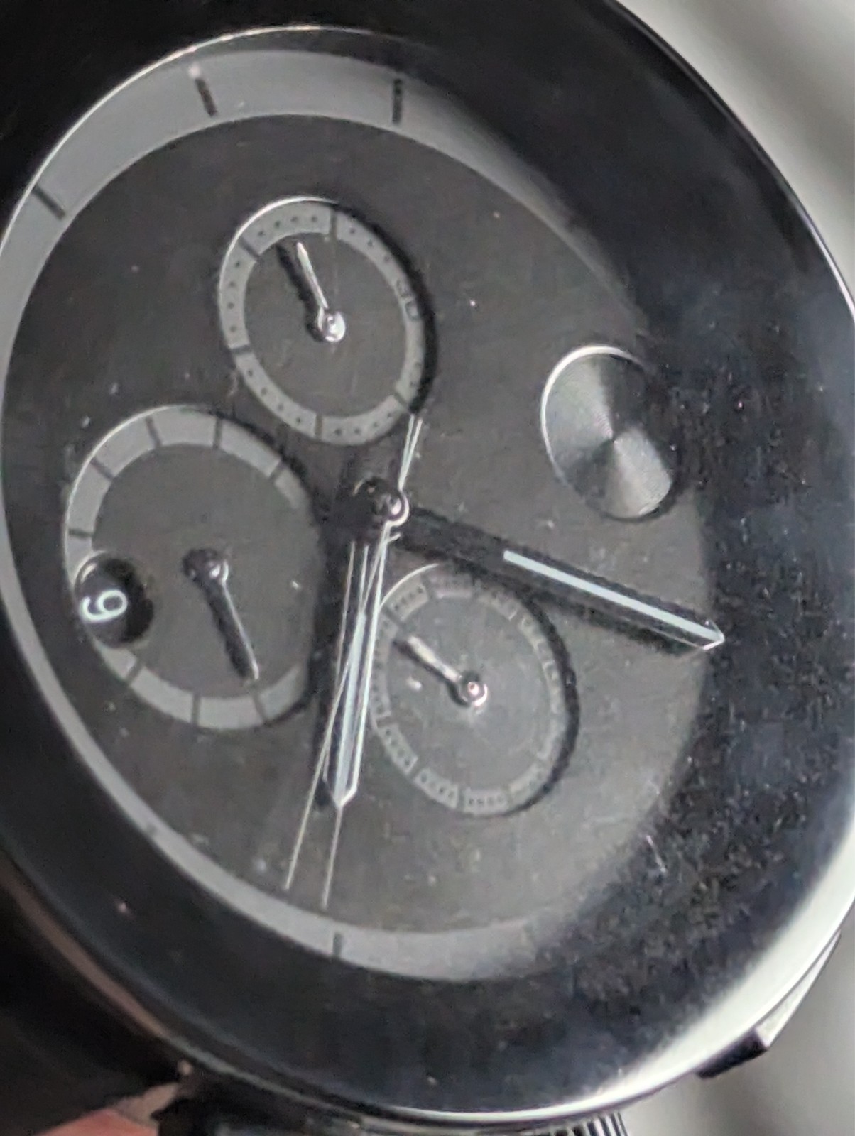 Movado Bold Chronograph Black Ion Plated Quartz Men’s Watch Date Stainless