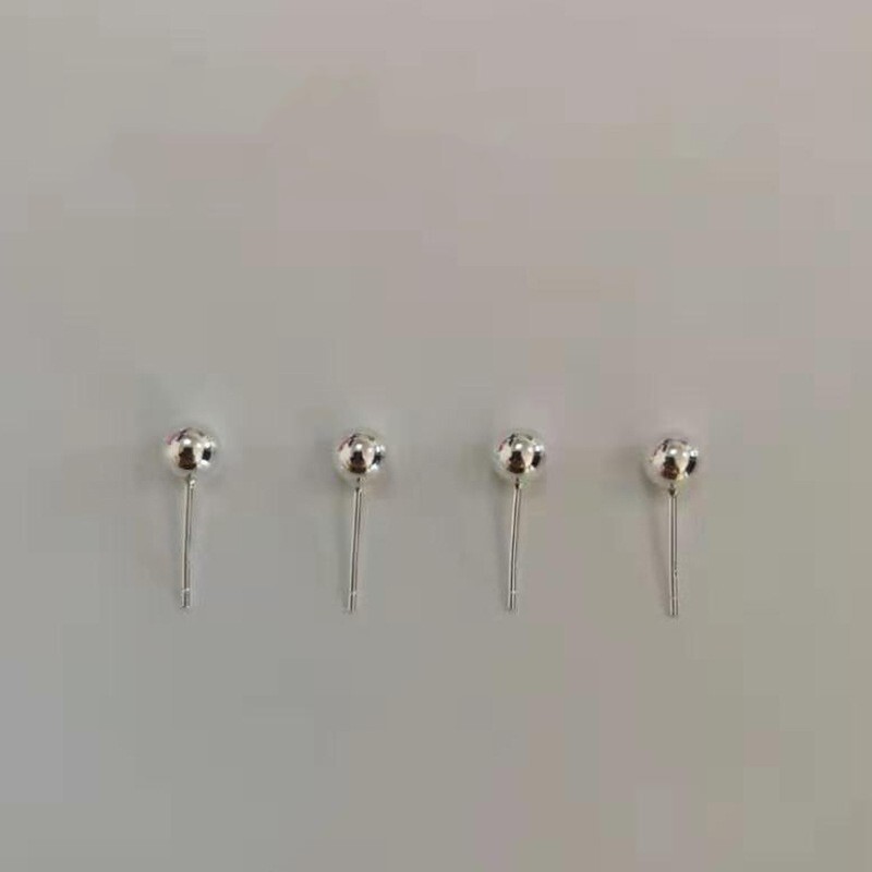 925 Sterling Silver Ball Bead Earring Post with Back 2mm 2.5mm 3mm 4mm 5mm 6mm