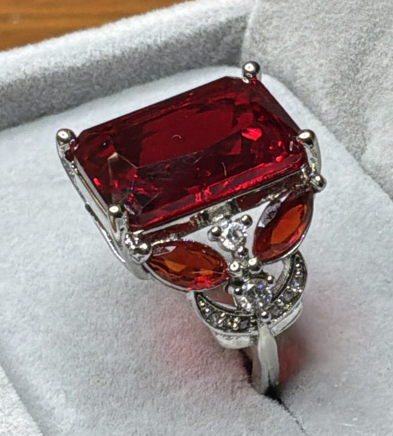 RUBY RING – Lab Created – 18x13mm Or 12.0ctw – .925 STERLING SILVER !!!