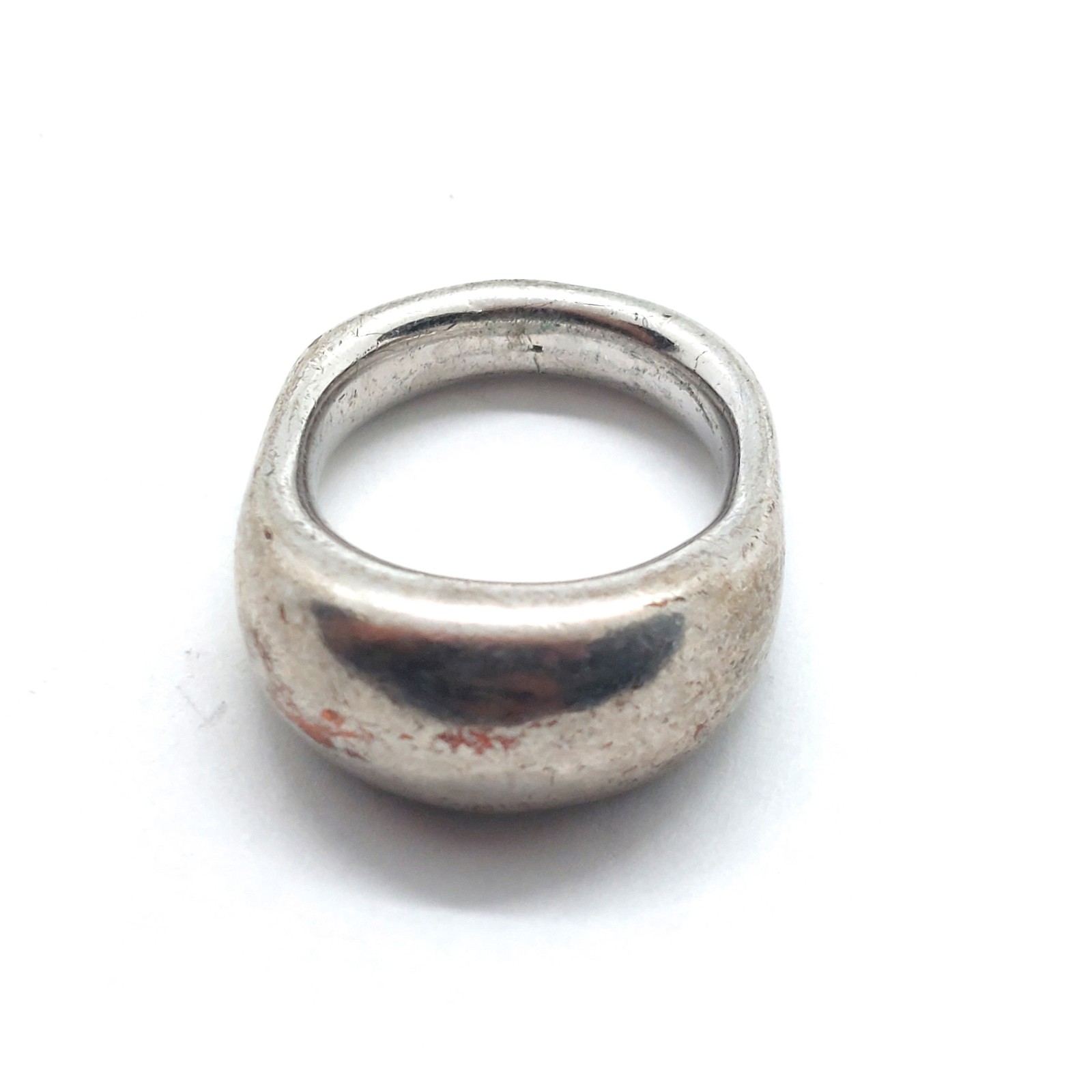 Silver Tone Smooth Dome Band Ring Womens Mens Chunky Minimalist Pinky Stacking