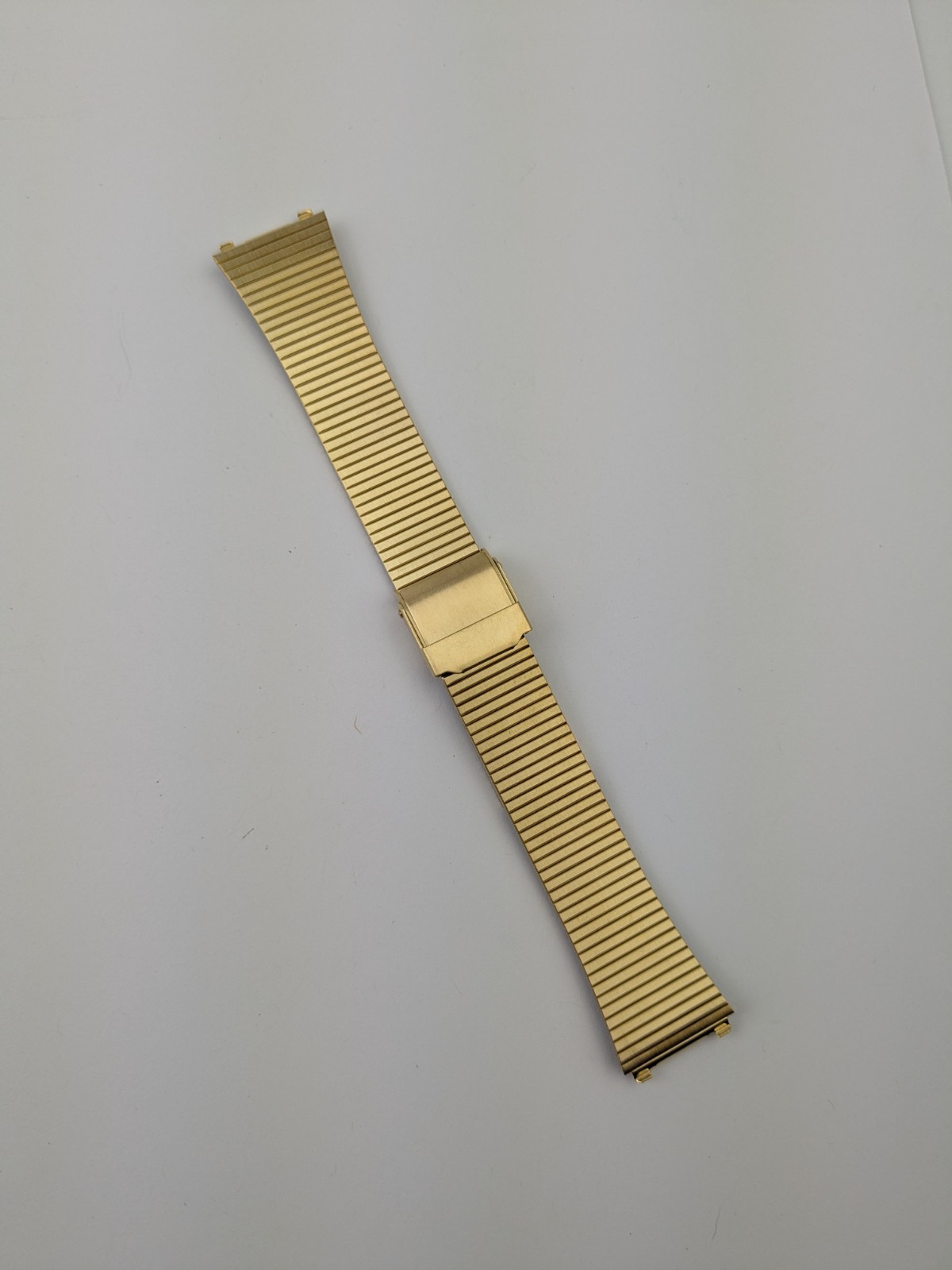 Vtg 17mm Gold Tone Watch Band Two Piece Strap NOS NEW OLD STOCK