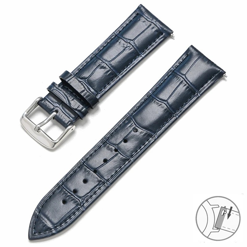 Genuine Leather Watch Band Quick Release Strap 12mm-24mm Universal Watchband