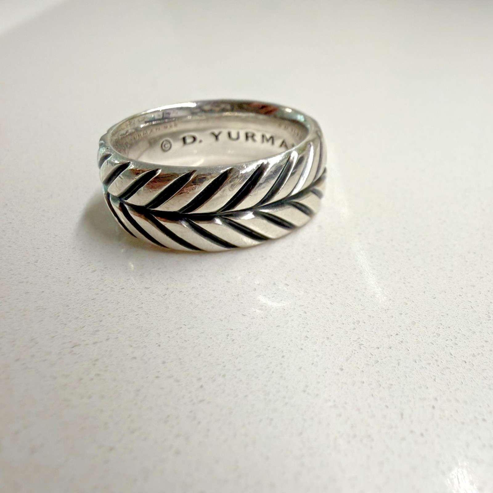 DAVID YURMAN Sterling Silver Chevron Band Ring