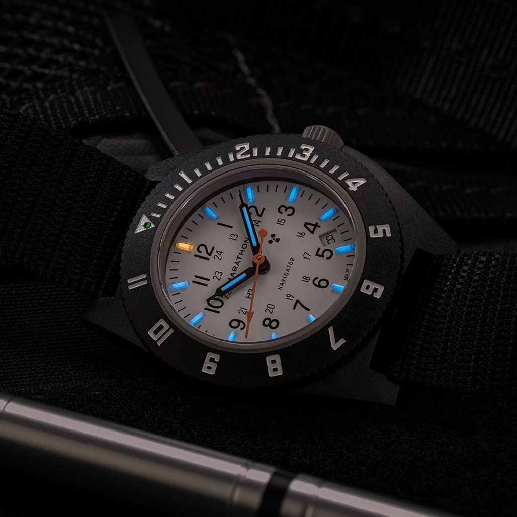 Marathon Navigator x Islander Ltd Edition # 38/250 WHITE Dial BLUE/ORANGE tubes