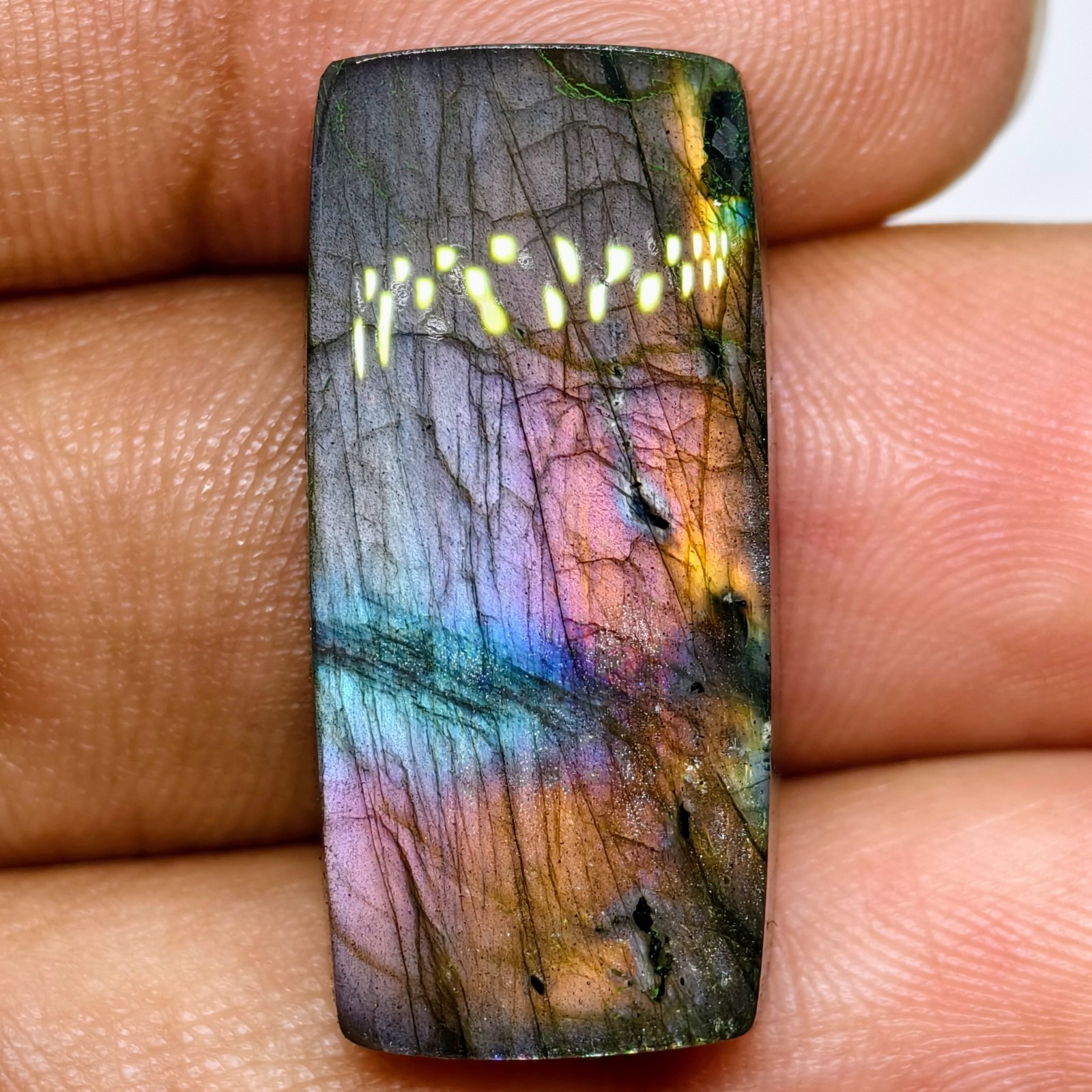 27 Cts Natural Labradorite Cabochon Gemstone For Jewelry 28.4×13.3×6.4 MM