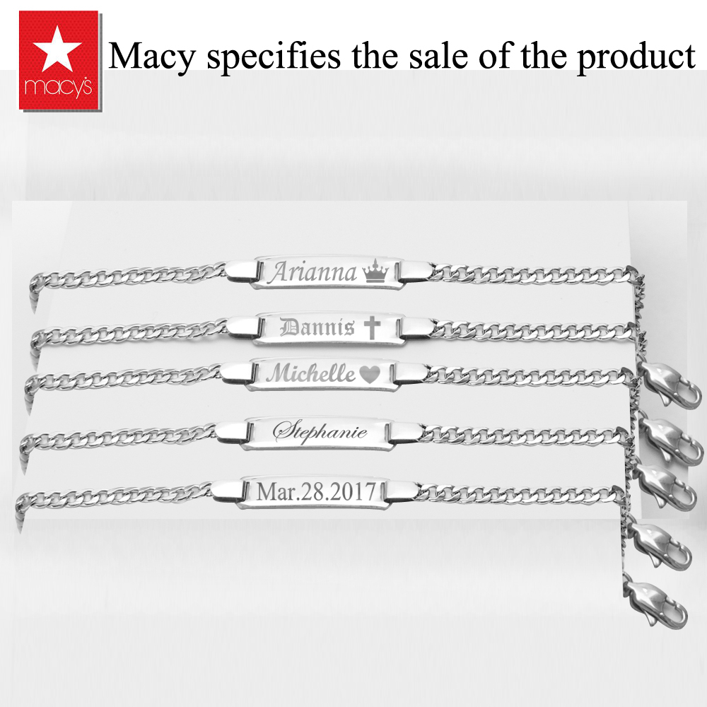 Personalized Gold Name Plate Id Bracelets for Name Plate Bracket