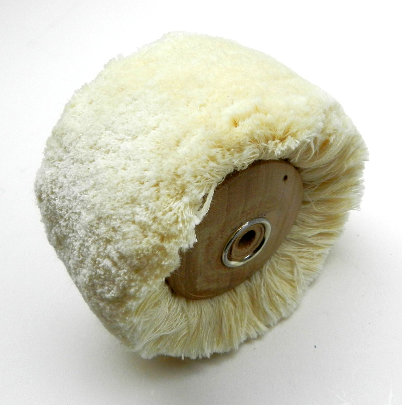 Cotton Yarn String Buff 3” Polishing Buff with Wood Hub 2” Wide Surface