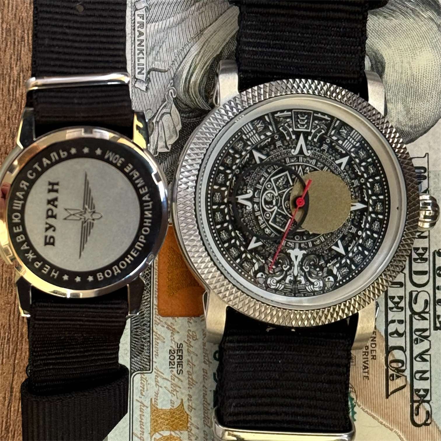 Watch Automatic Buran Black Horoscope Raketa USSR Wrist Pilot Vintage Soviet Men