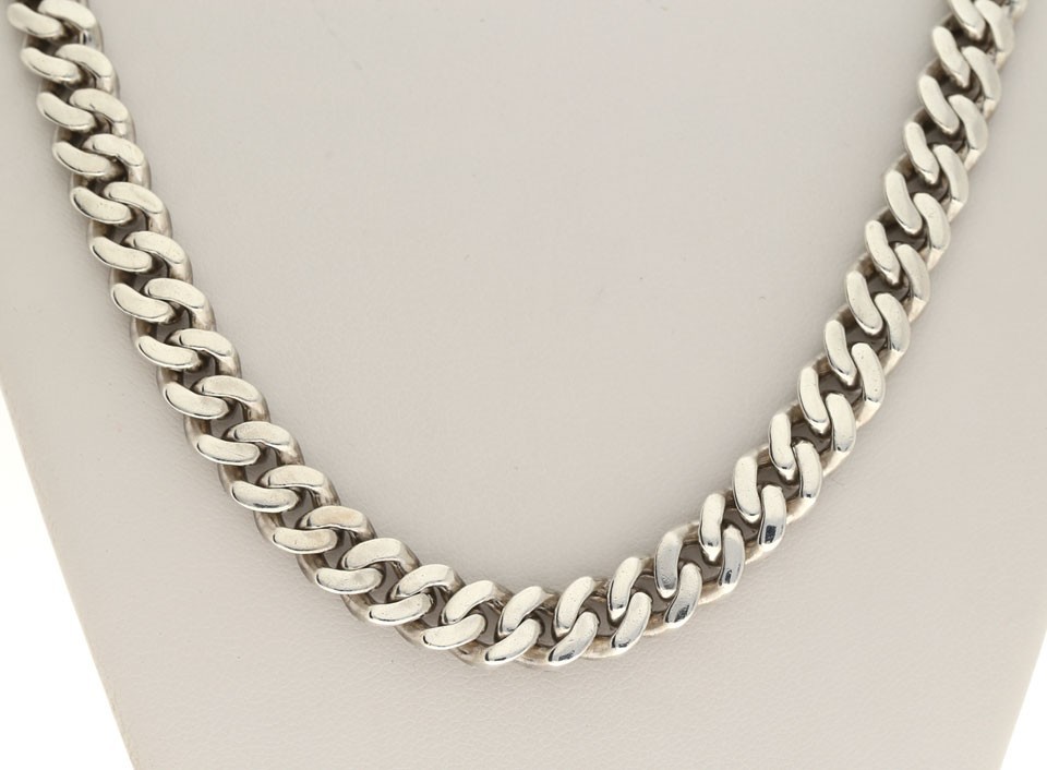 2.81Ozt 7.8MM SOLID Cuban Link Chain CZ Necklace 925 Sterling Silver 24” Long