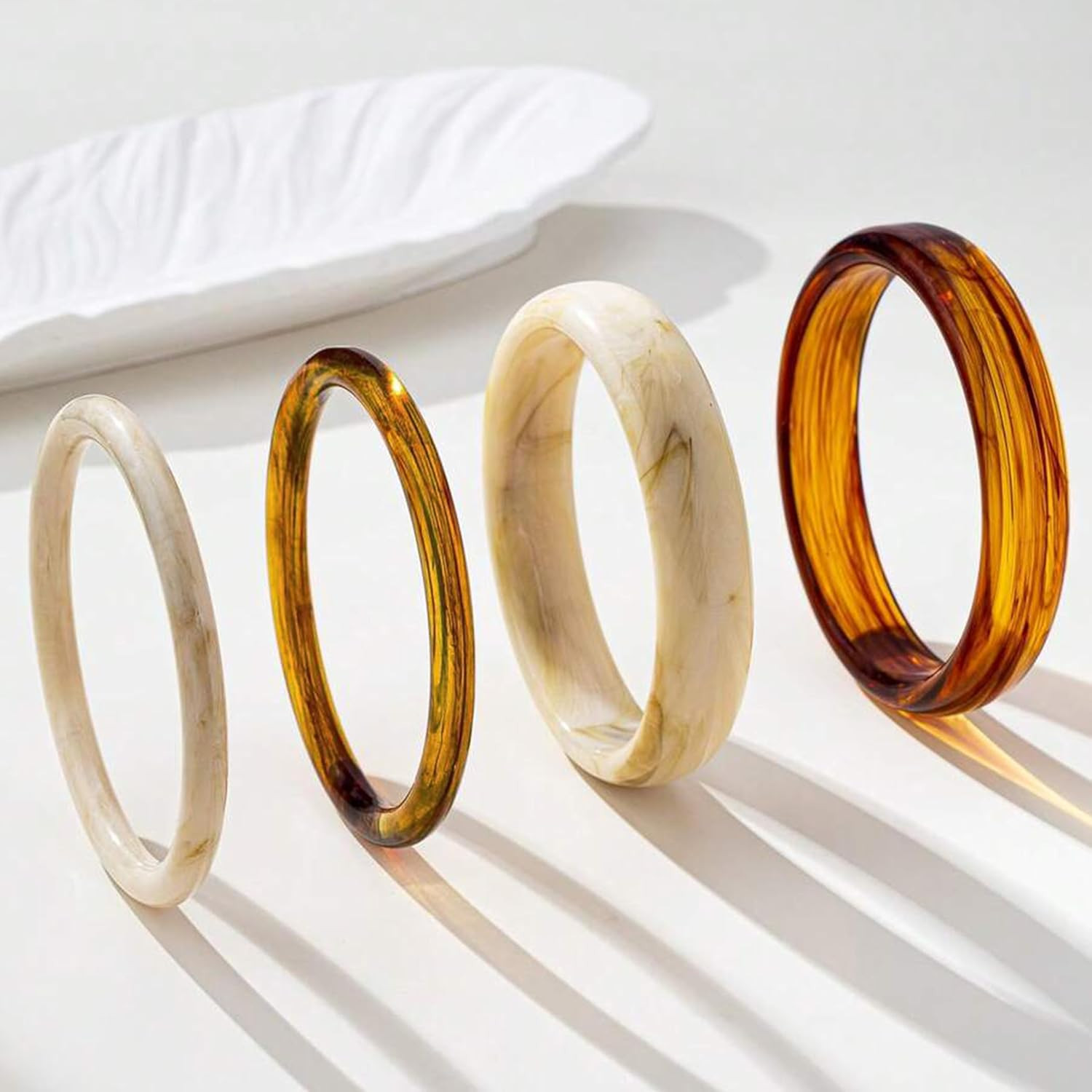 ÌF ME Acrylic Bangles Bracelets for Women, Irregular Acrylic Resin Chunky Bracel