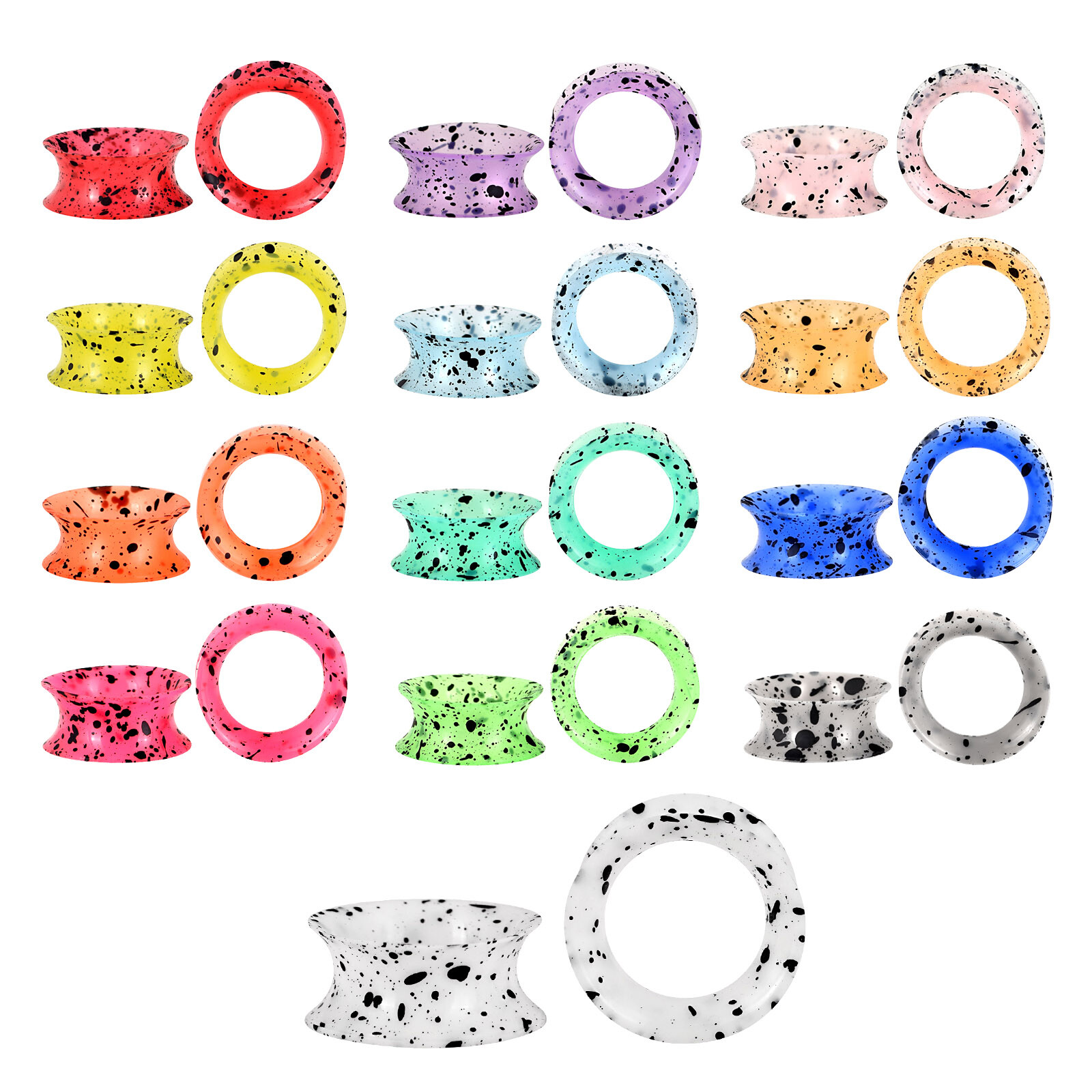 Soft Thin Silicone Double Flared Tunnels Ear Gauges Plugs Earskin 2g-3/4″ 1 Pair