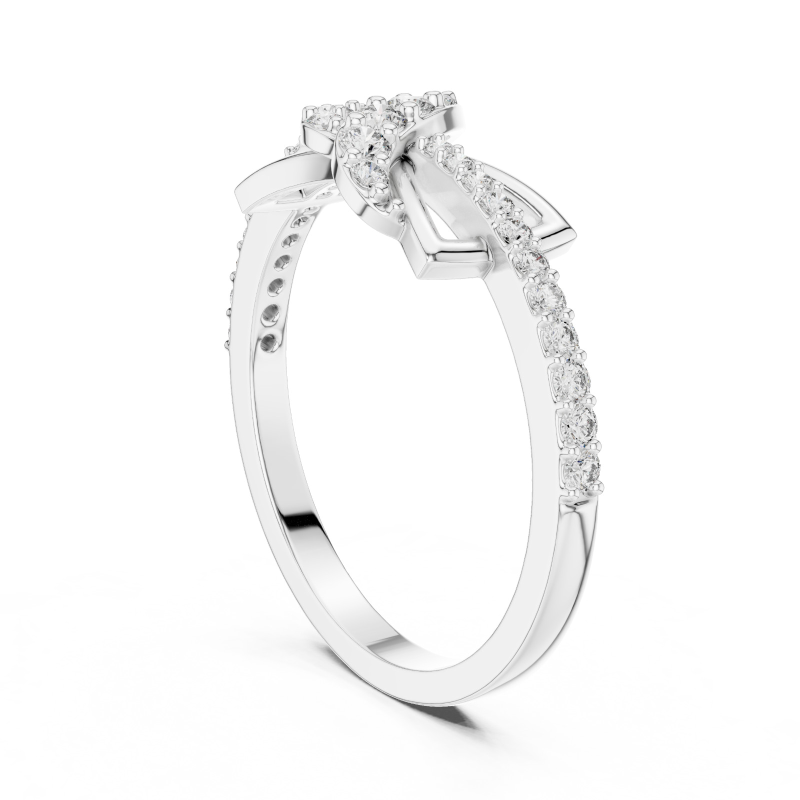 Natural Certified Diamond Prong Set Half Eternity Split Shank Ring 14k Gold Over