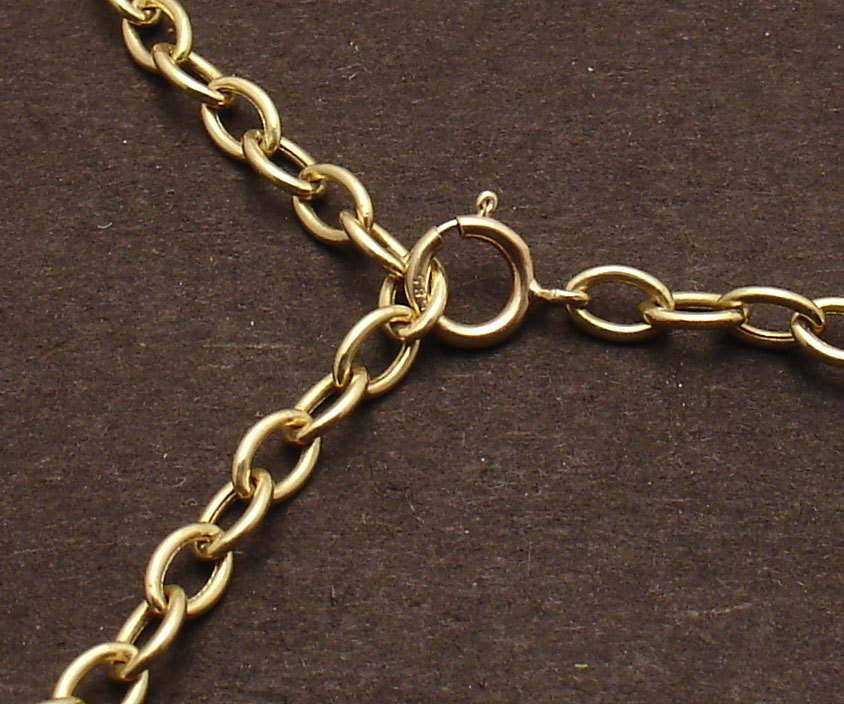 Oval Cable Chain 4 Bracelet Necklace Extender Lock Clasp Real 14K Yellow Gold