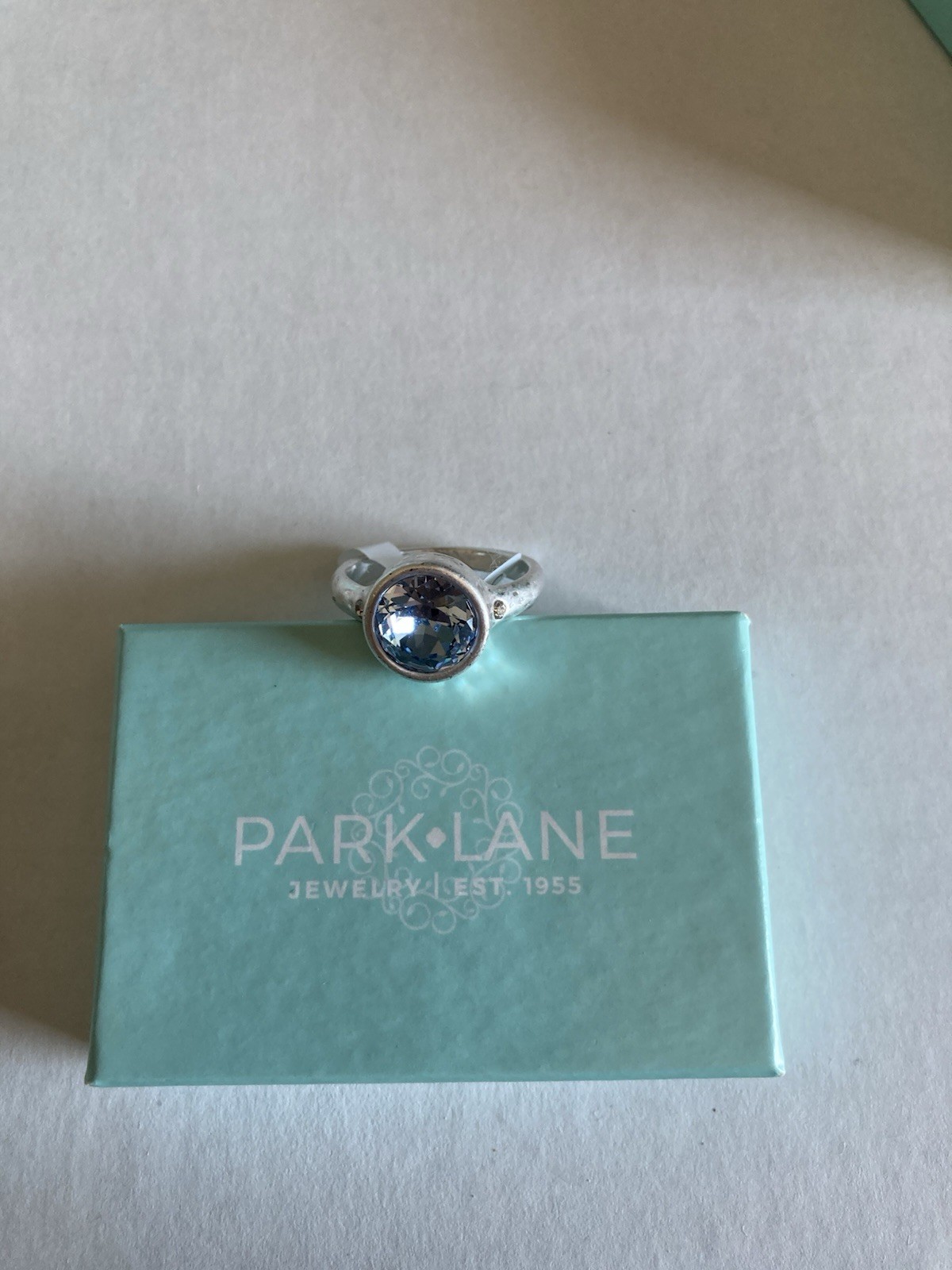 Silver With Light Blue Stone Park Lane Ring Size 10