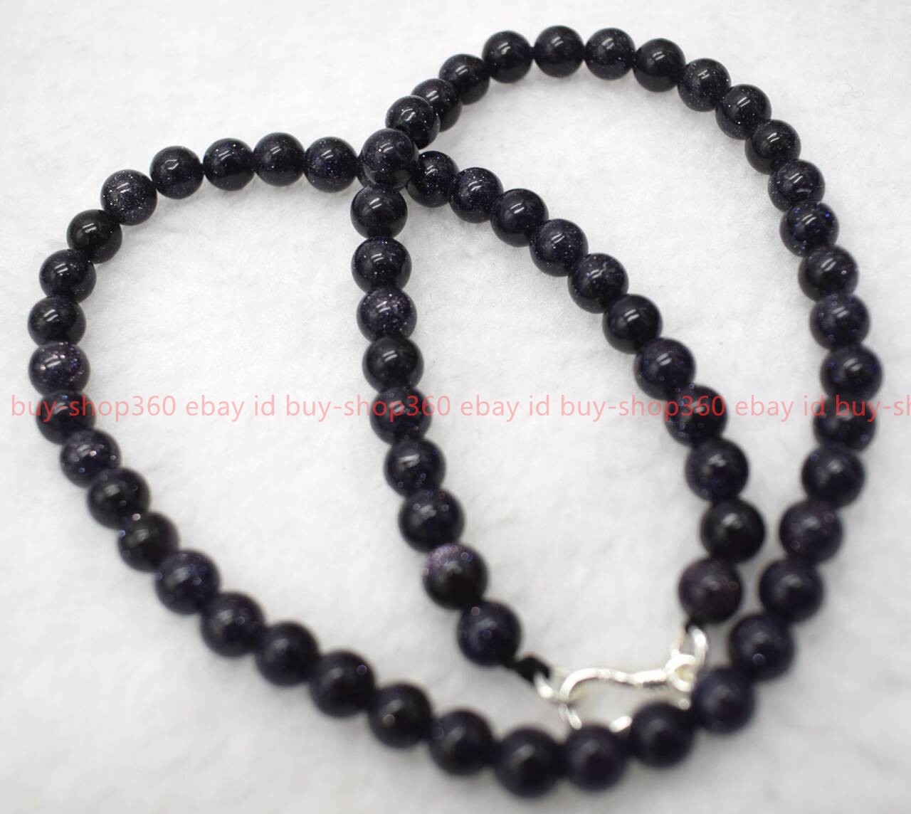 New Natural Beautiful 6mm Blue Sandstone Round Gemstone Beads Necklace16-36in