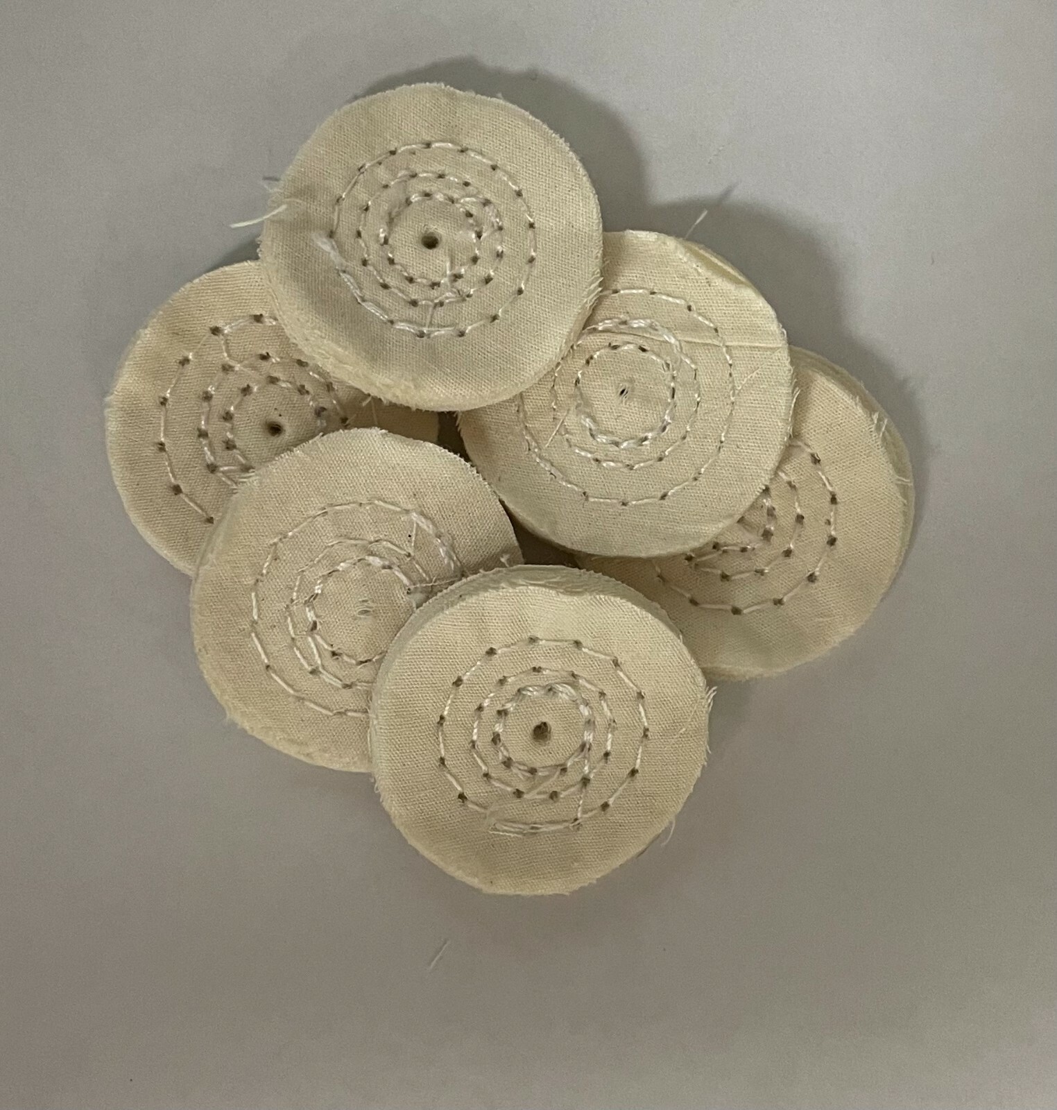 MINI MUSLIN POLISHING BABY BUFF 1-1/”4 JEWELRY BUFFING WHEEL 3 ROW COTTON