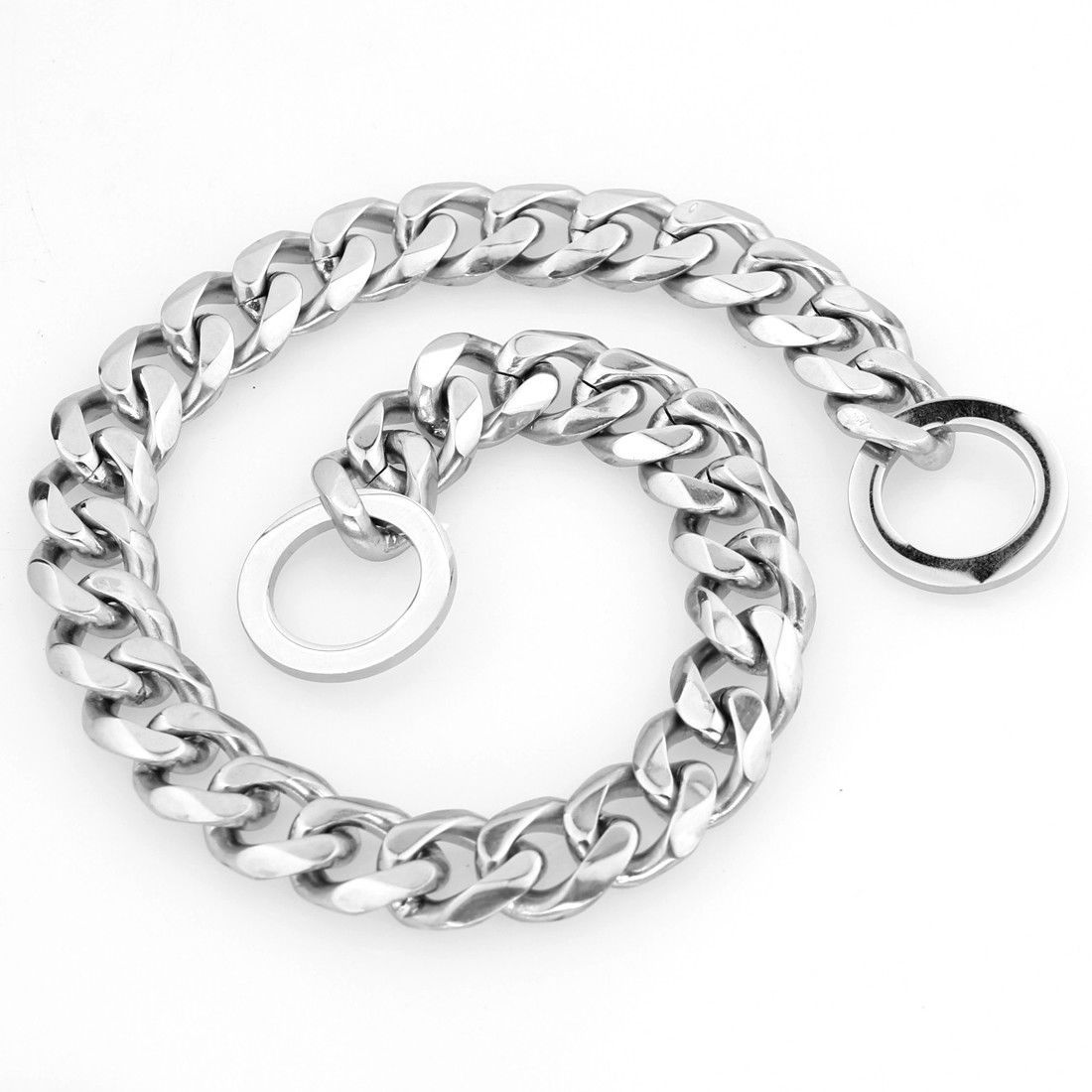 Pet Dog Choke Strong Silver Stainless Steel Chain Choker Collar 8mm 12mm 15mm