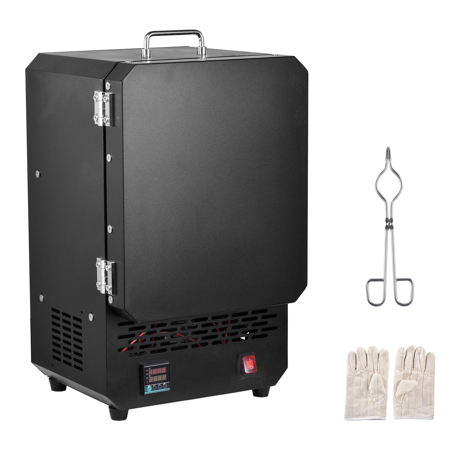 1500W 110V Electric Melting Furnace Tabletop Kiln 1200℃ Carbon Steel for Jewelry