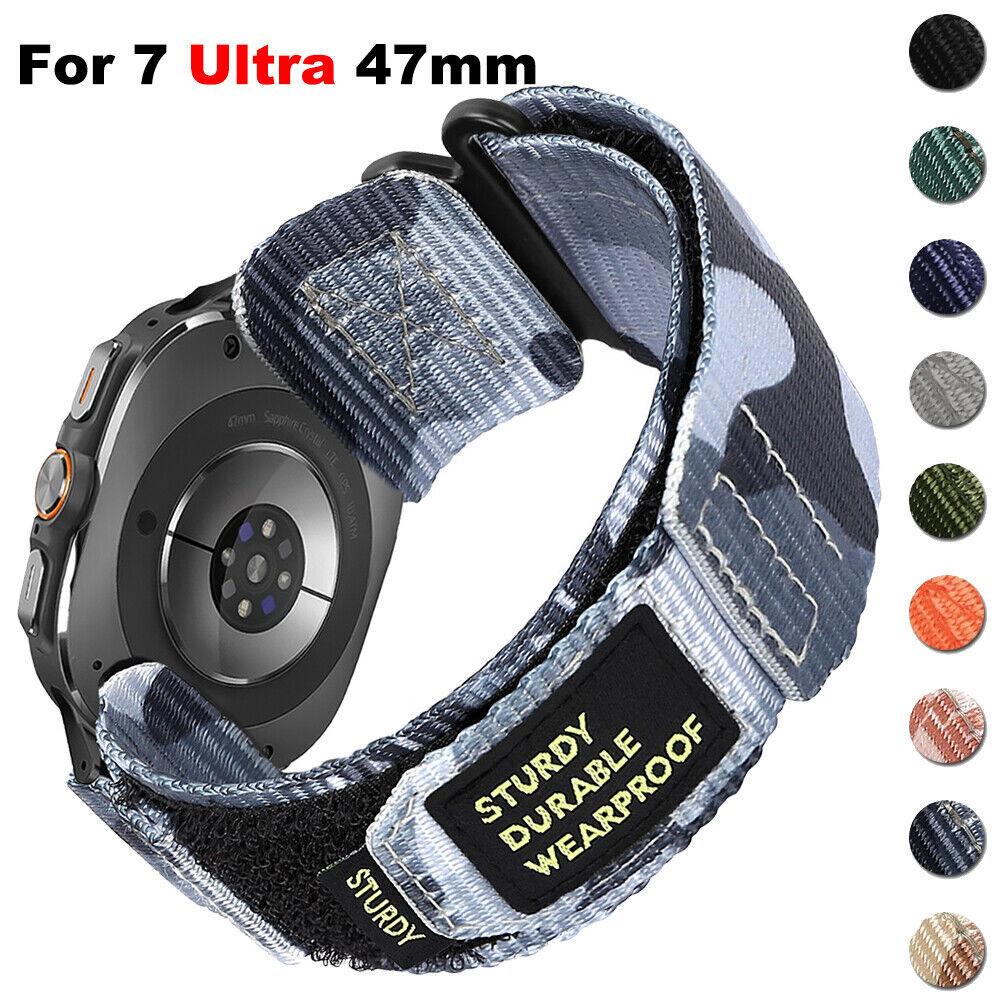 Nylon Strap for Samsung Galaxy Watch 7 Ultra 47mm Loop Band Camouflage Wristband