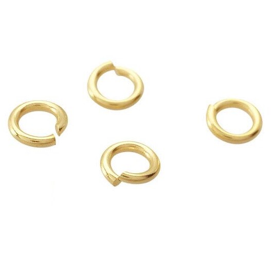 18K Solid Yellow Gold Tiny Open Jump Ring 24 Gauge-.5mm-2.6mm OD 1.6mm ID Round