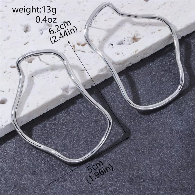 Exaggerated Silver Tone Statement Earrings European American Style Women Gift