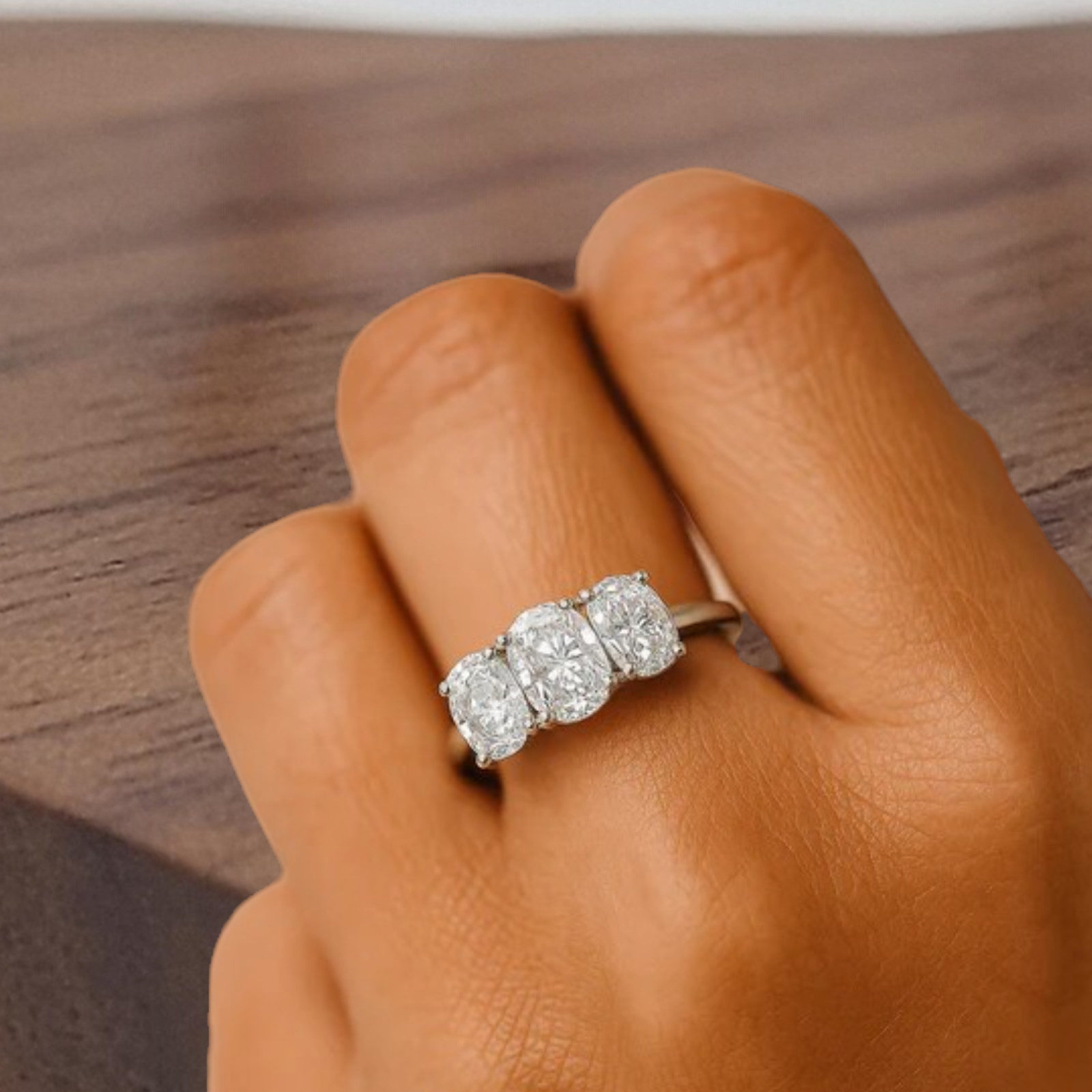 IGI Certified Lab Grown Diamond Engagement Ring 18k White Gold Oval Cut 3.00 Ct