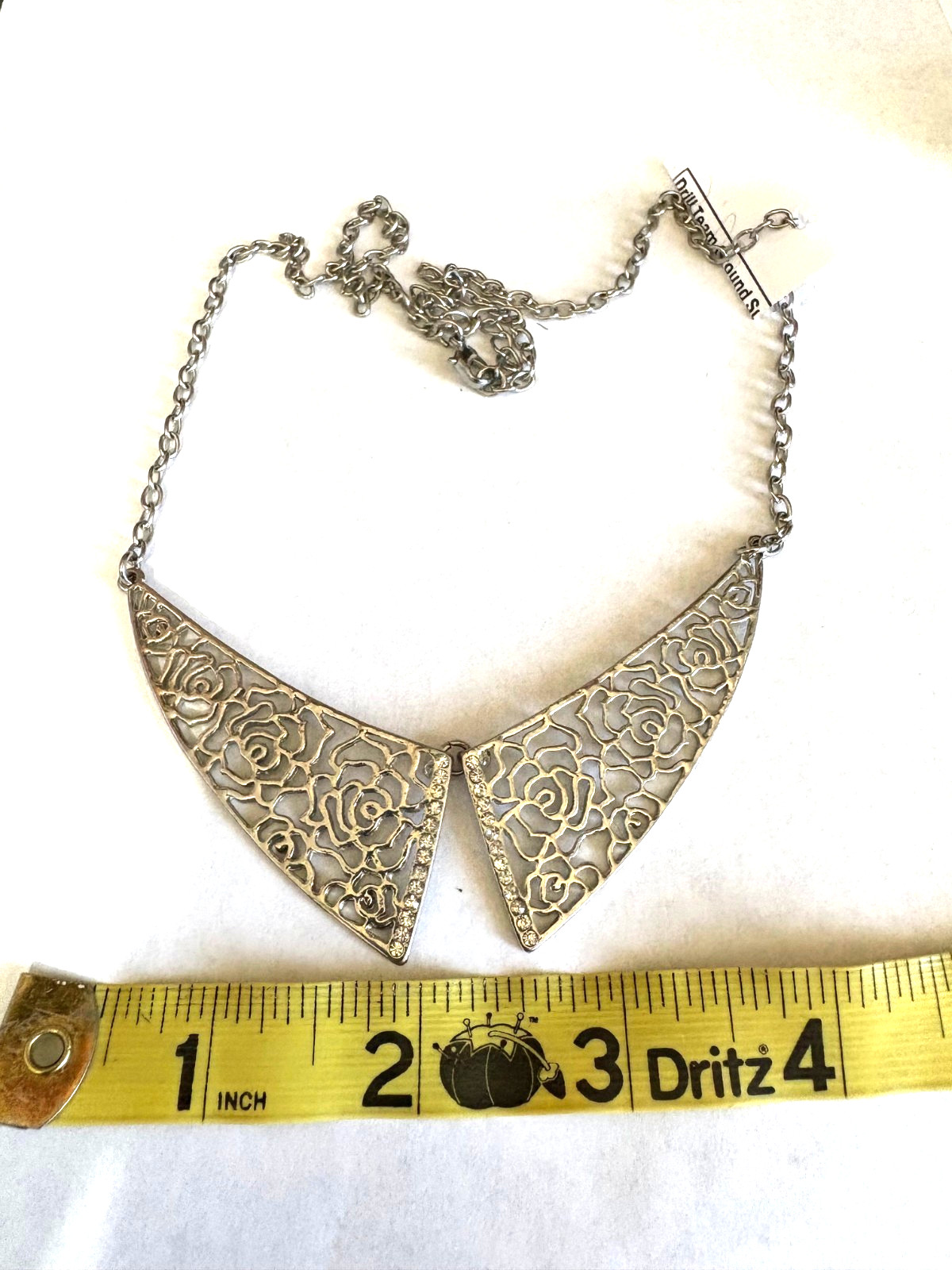 Dainty Roses & Rhinestones Bib Statement Necklace