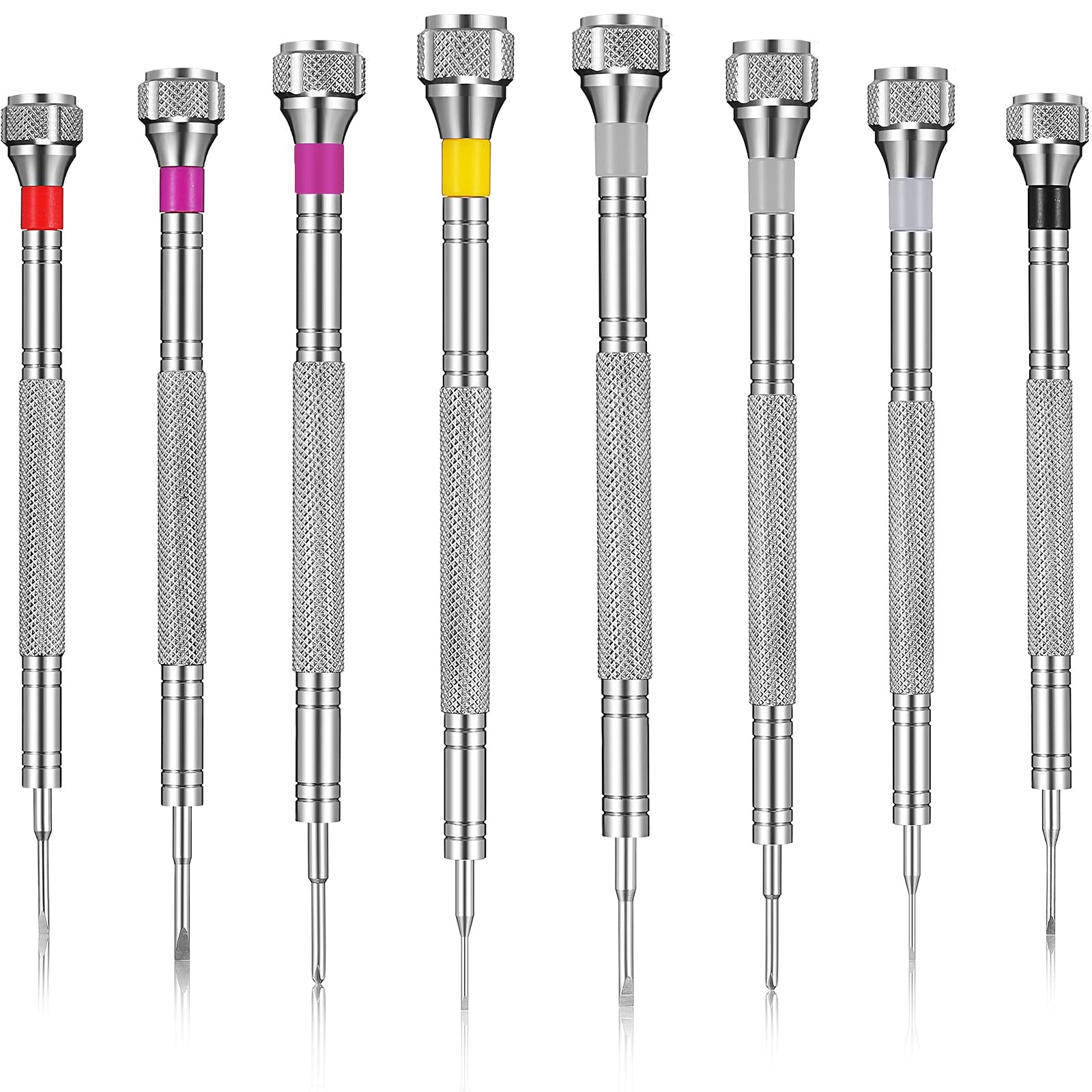 8Pcs Jewelers Micro Screwdriver Set, Flat Phillips for Watch Eyeglass Repair